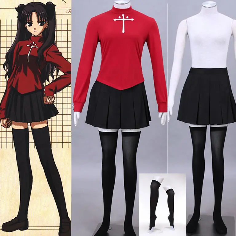 Японское аниме Fate/Stay night Харадзюку женский косплей из мультфильма Tohsaka Rin cos