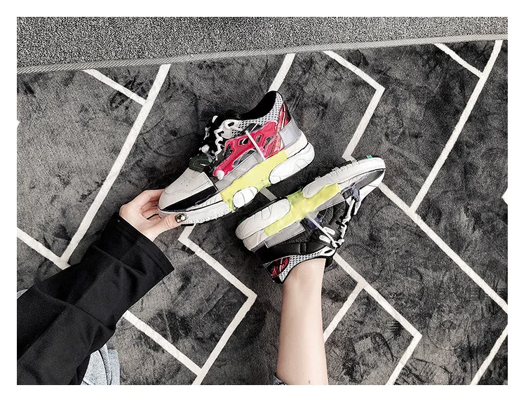 Белые туфли в стиле ретро; женские кроссовки на массивной платформе; zapatos de mujer; сезон весна; Snivel chaussures femme; Женская обувь в стиле пэчворк