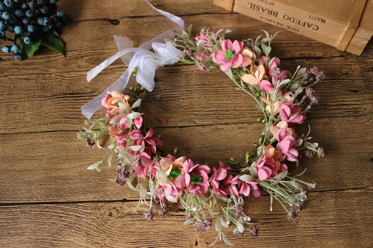 Синяя Маргаритка сладкий цветок головное украшение венок свадебный аксессуар для волос девочка малыш Свадебная вечеринка повязки для волос с цветками