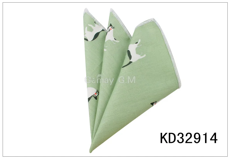 KD32914 Костюмы Животных Карманные квадратные для мужчин женщин мультфильм полотенце для сундуков носовые платки для джентльменов классический мужской платок карманные полотенца - Цвет: KD32914