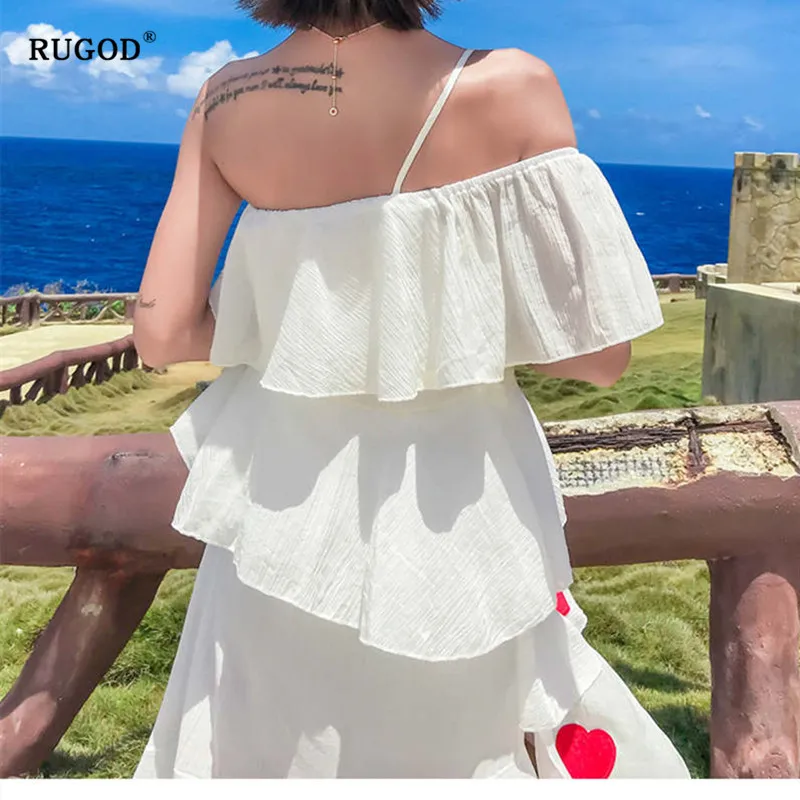 Женское платье без бретелек RUGOD Пляжное Платье с принтом в виде сердечек