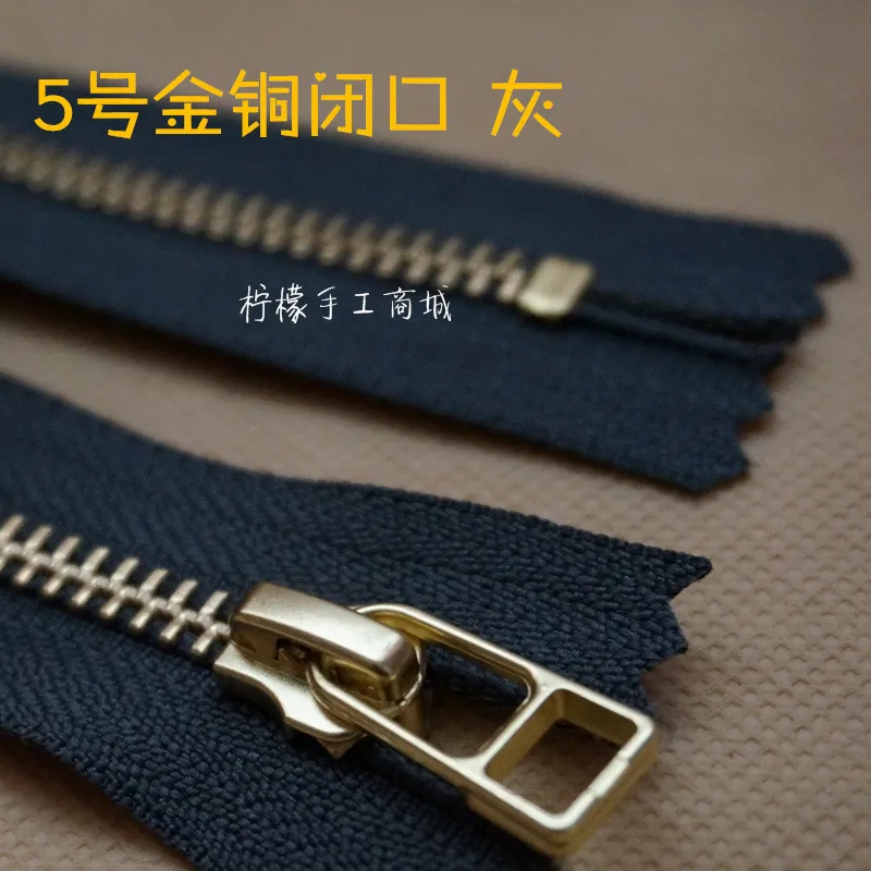 YKK5 Золотая медь закрыта относительно первой черной 40-70 см сумочки нашивка