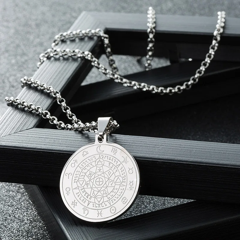 2019 модные Волшебные круглые кулоны ожерелья для женщин ожерелье из нержавеющей