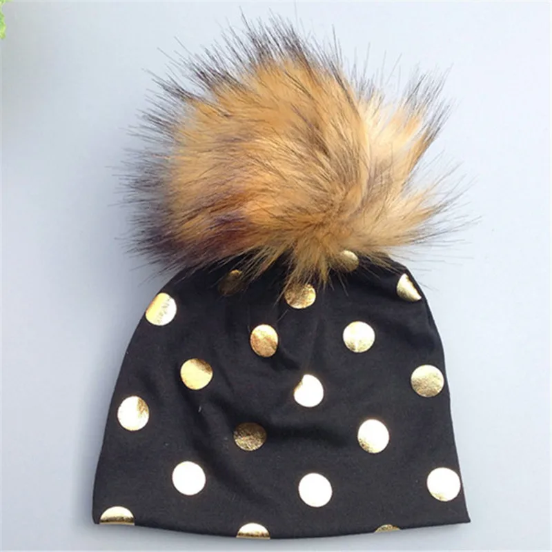 Autumn Baby Pom Hat Newborn Boys Girl Warm Cotton Beanies Infant Chevron Polka Dots Knitted Caps Hair Accessories D0966 | Детская одежда