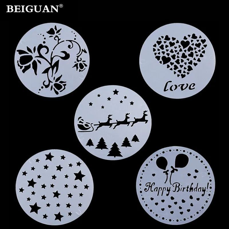 5 шт./компл. трафареты для украшения торта сделай сам рождественские резаки