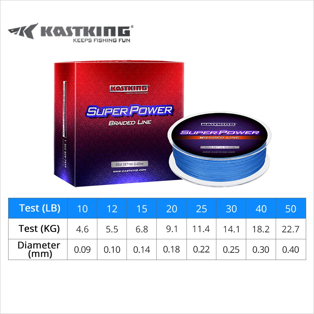Леска KastKing SuperPower плетеная 4 нити 300 м 500 1000 10 50 фунтов ПЭ мультифиламентные лески