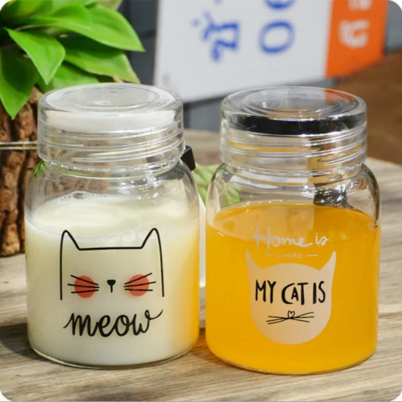 300 мл брендовая стеклянная кружка morning Coffee milk Cute Cat Face бутылка для воды посуда