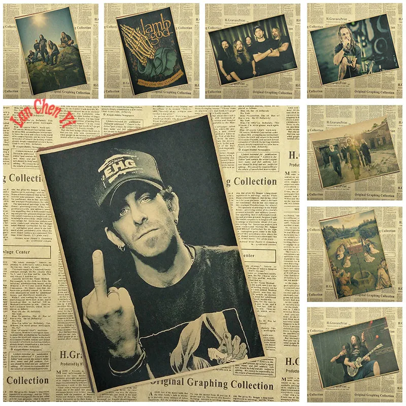 Классический Ностальгический матовый постер из крафт бумаги группы ягненка Бога