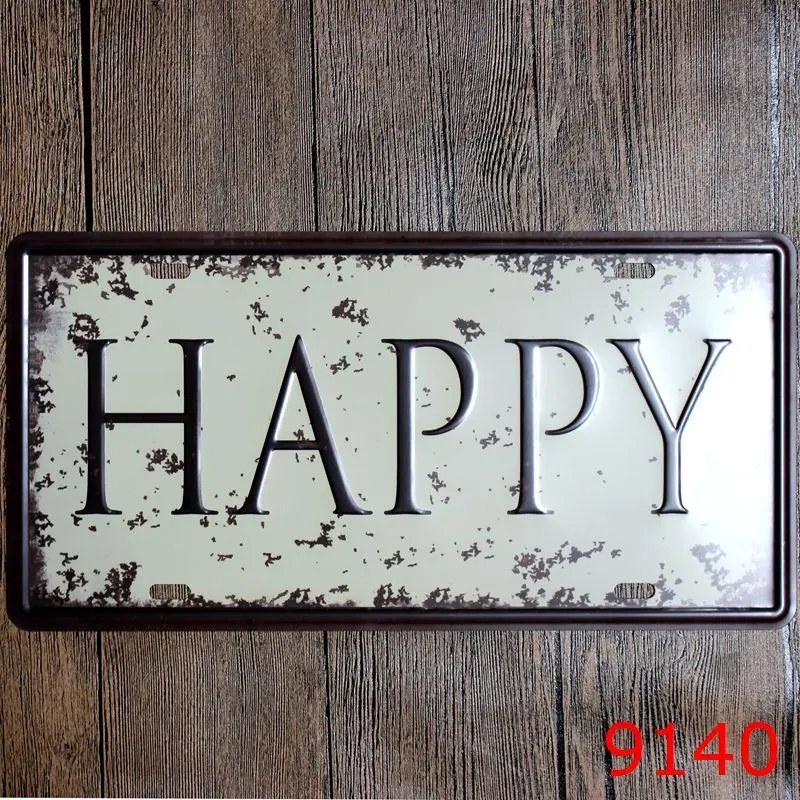 Счастливый жестяной знак металлический номерной античный рисунок декор для паба