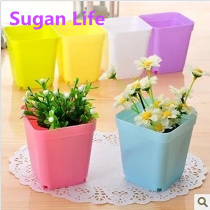 Sugan Life 2019 Новинка 7*7*7 5 см Цветочные Горшки случайного цвета пластиковые горшки
