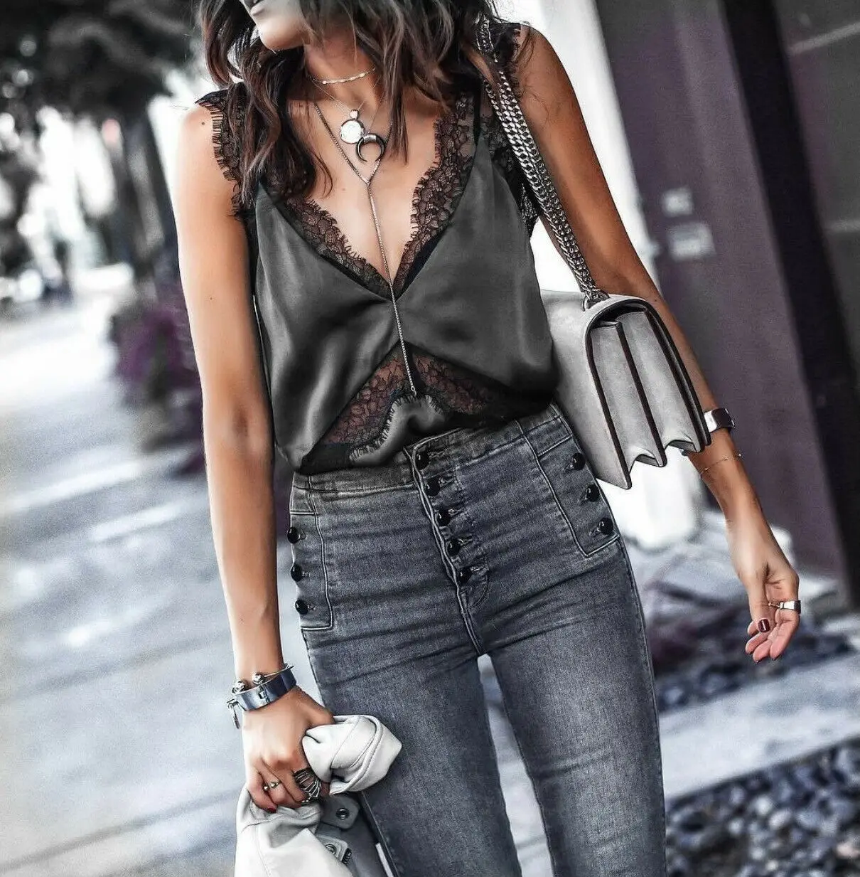 Модный женский Повседневный кружевной топ без рукавов на бретельках летний