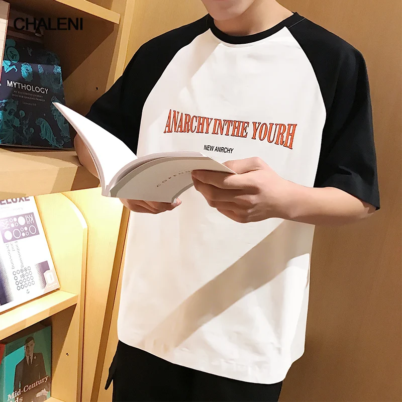 Летняя футболка новый корейский вариант тенденция одежда красивый Круглый