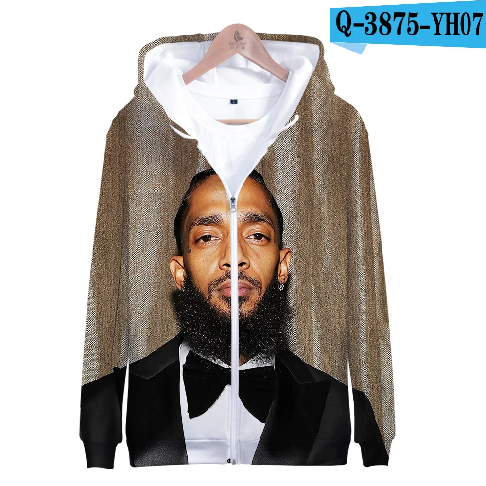 H nipsey hussle толстовка на молнии повседневные толстовки Новая модная крутая уличная осенняя и зимняя одежда толстовка - Цвет: H