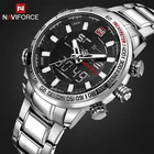 Часы NAVIFORCE мужские, спортивные, аналоговые, водонепроницаемые, со стальным светодиодом