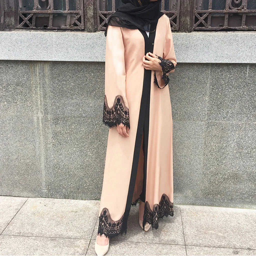 Женская одежда длинное пальто с кружевом длинный кардиган Среднего Востока