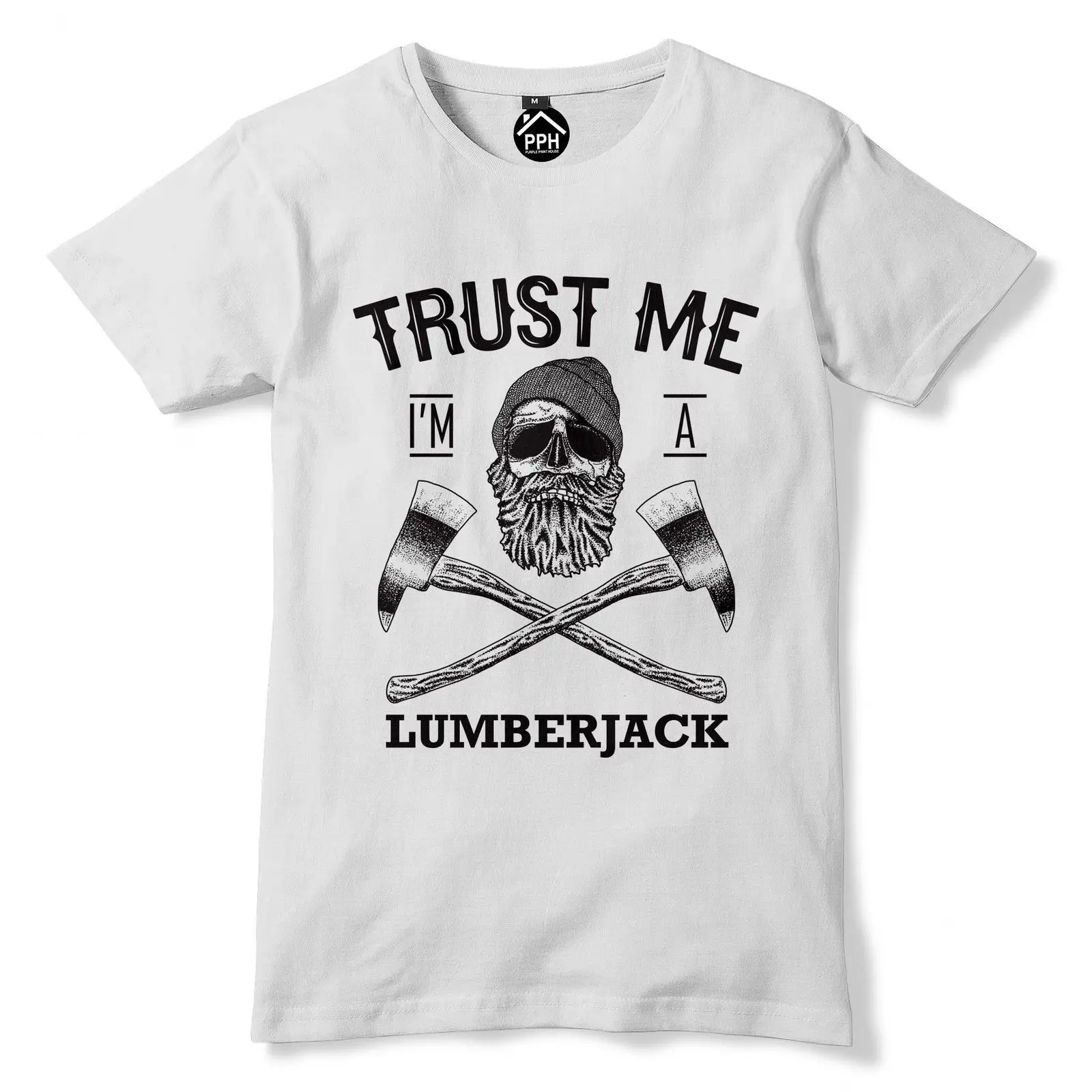 Футболка Trust Me Im A Lumberjack хипстерская футболка с черепом и бородой 147 Повседневная