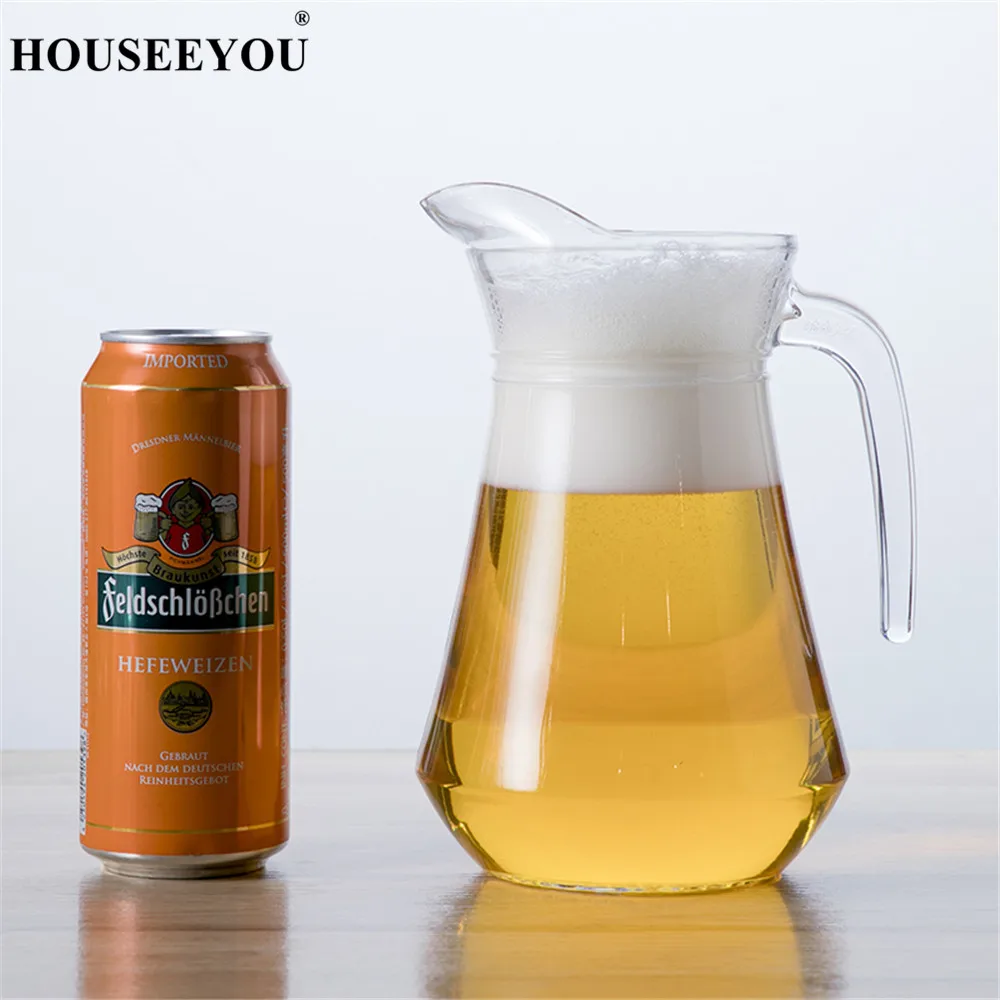 Houseyou 1300 мл хрустальный стеклянный аэратор для пива контейнер вина диспенсер с