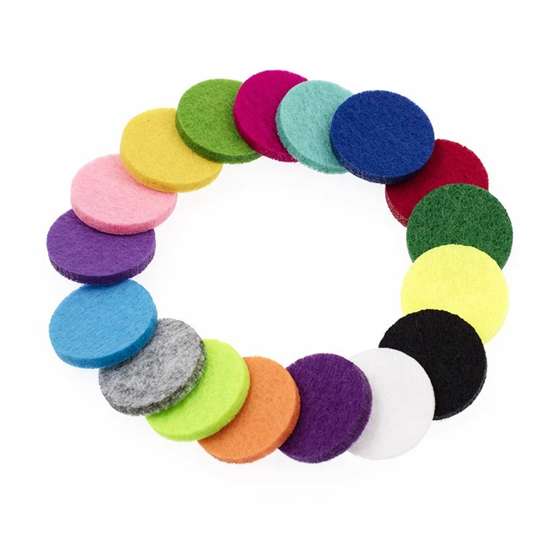 

22mm Colorful Trendy Aromatherapy Felt Pads Fit for 30mm Essential Oil Diffuser Floating Locket DIY Accessories 30pcs