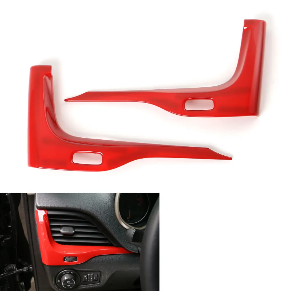 

2pcs Dashboard Left&Right Air Condition Vent Cover Trim Strips Frame Decoration Fit For Jeep Cherokee 2014 2015 2016 car styling