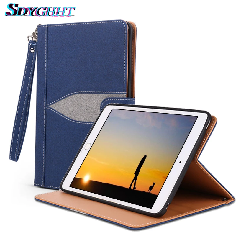 Для нового iPad 2017 2018 9 7 для Air2 Air1 дюймов Высокое качество холщовый PU кожаный Смарт