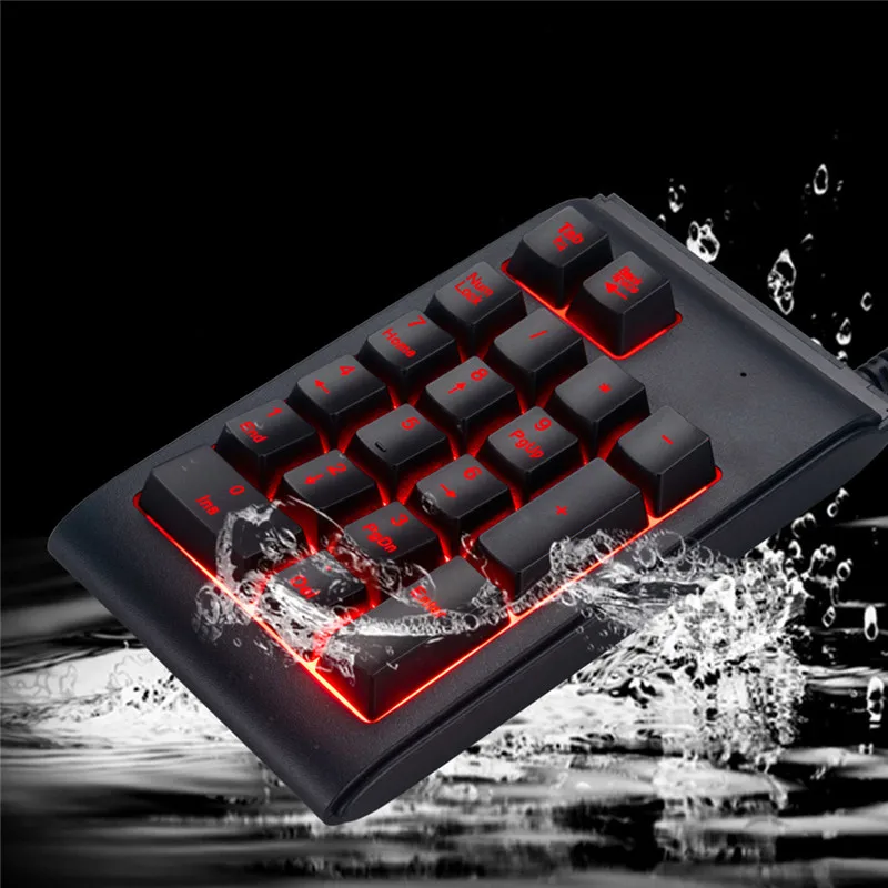 USB Проводная мини-клавиатура с подсветкой каппи 3 цвета водонепроницаемая