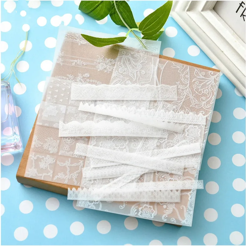 6 шт./компл. элегантные бумажные наклейки Vellum для DIY Scapbooking Card Making Planner Craft|Наклейки|