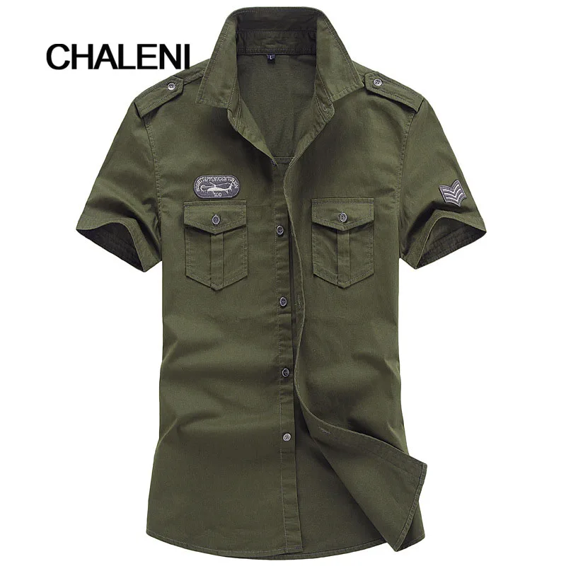 The latest casual military wind jacket men's short-sleeved shirt summer spring fashion clothing 5-A570-BC9520 | Мужская одежда