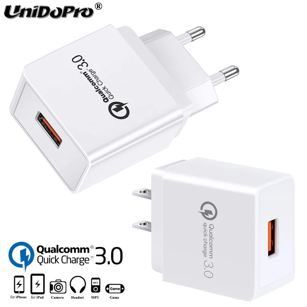 Быстрая зарядка QC 3 0 18 Вт Зарядное устройство переменного тока для iPhone 11 Pro X XR XS Max 8