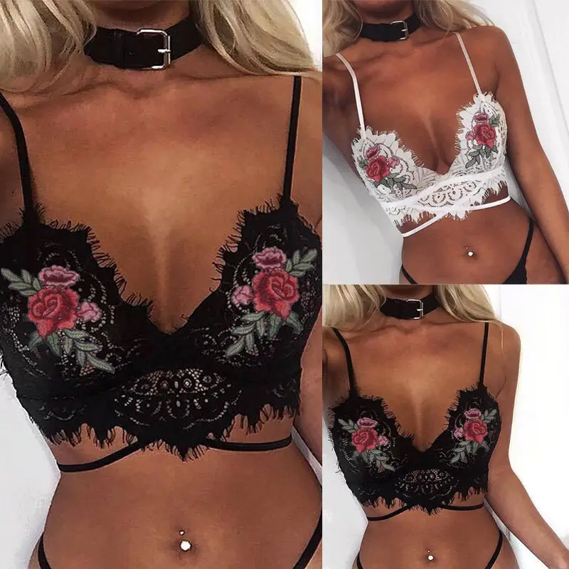 Женский укороченный топ кружевной цветочный сексуальный сетчатый Цветочный