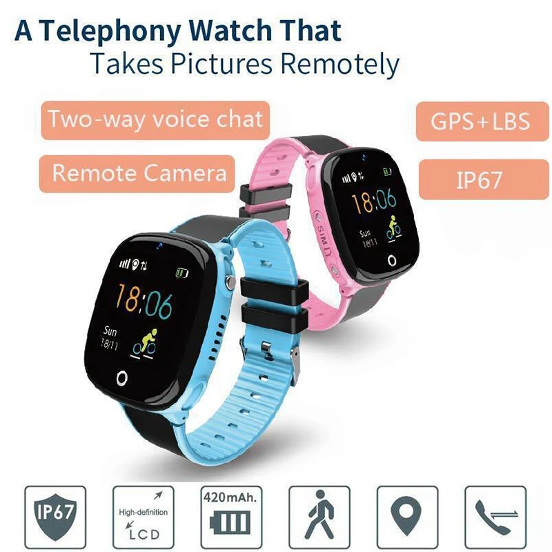 Дети анти-потеря Gps Трекер Смарт часы Sos Вызов безопасные наручные часы водонепроницаемые Hw11