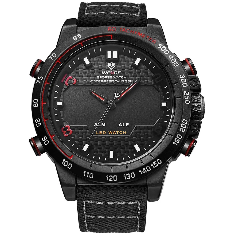 WEIDE, мужские часы,, роскошный бренд, известный бренд, спортивные часы для мужчин, цифровой кварцевый будильник, нейлоновый ремешок, relogio automatico masculin - Цвет: Многоцветный