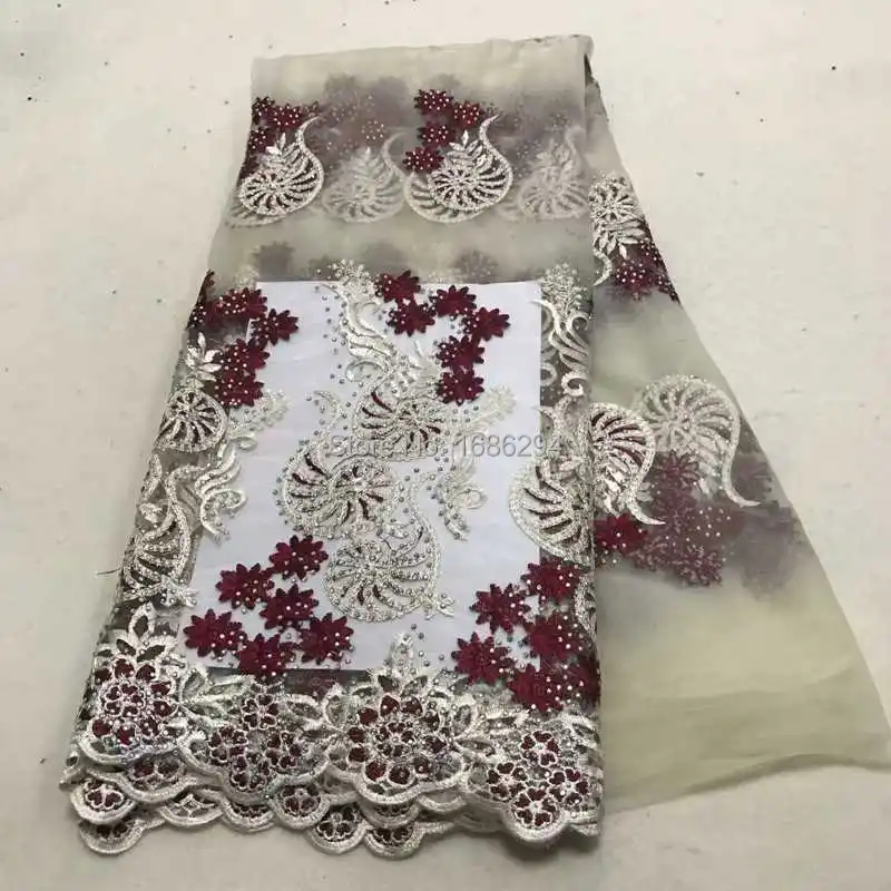 EAL2257 african lace fabric 2018 high quality french net with stones sewing materials 5yard/lot | Дом и сад