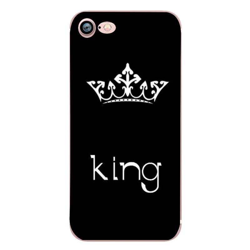 Letters Queen &amp King Couples Phone Cases For iPhone 8 Case Soft Silicon Cover X 5 5s se 6 6S 7 8Plus Coque |