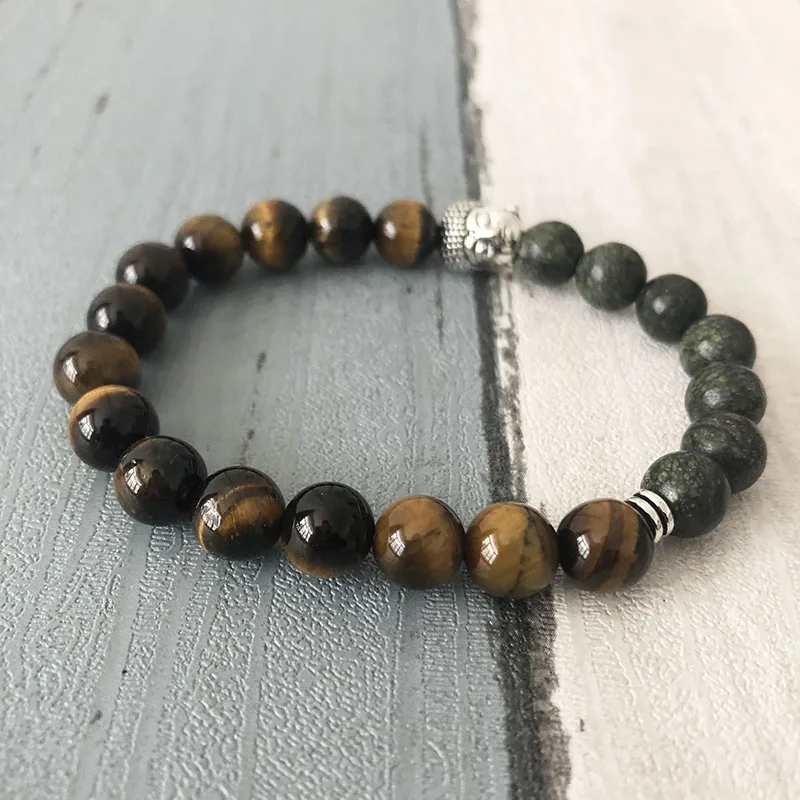 Йога Tigers' Eye Energy браслеты мужские Будда буддийский браслет для медитации тигровый глаз бисером Мала браслет на запястье