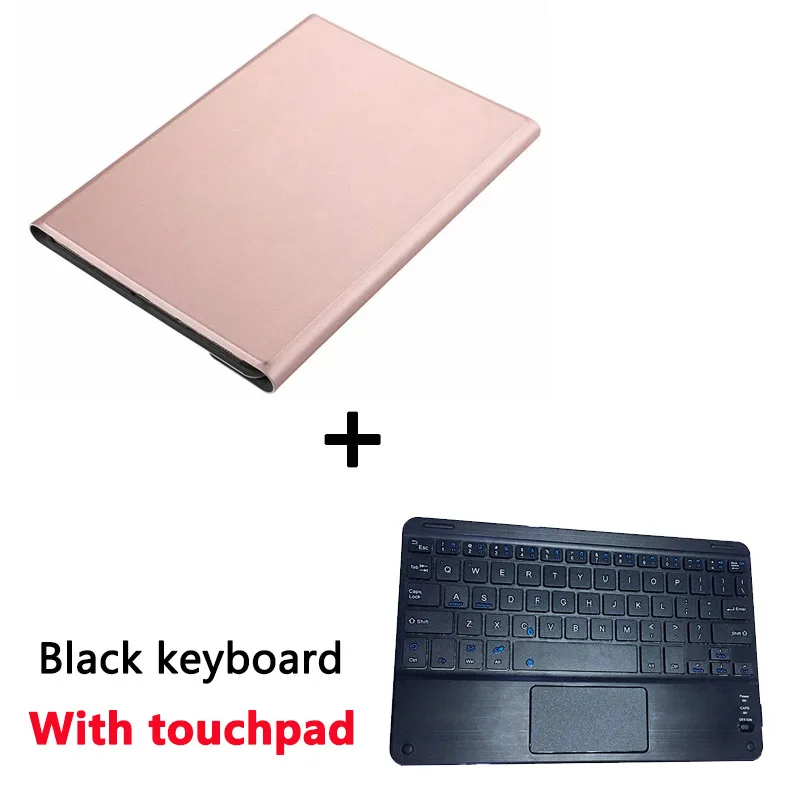 RGold case Black TKB Беспроводной чехол с клавиатурой Bluetooth для samsung Galaxy Tab A SM-T510 SM-T515, портативная клавиатура для планшета с тачпадом - Цвет: RGold case Black TKB