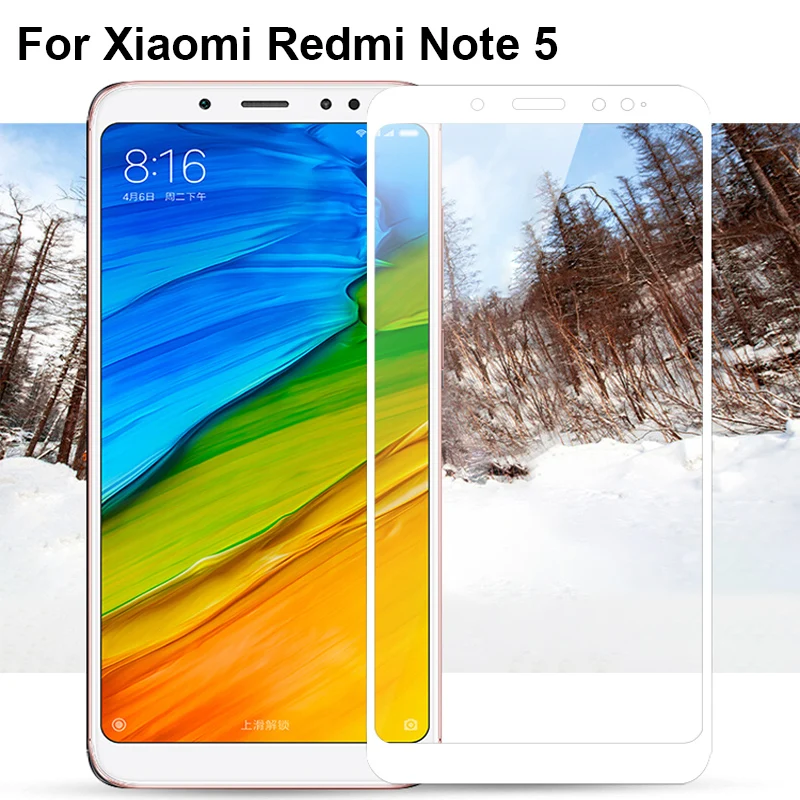 Черно-белое ультратонкое закаленное стекло 9H для Xiaomi Redmi Note 5 Note5 крышка телефона