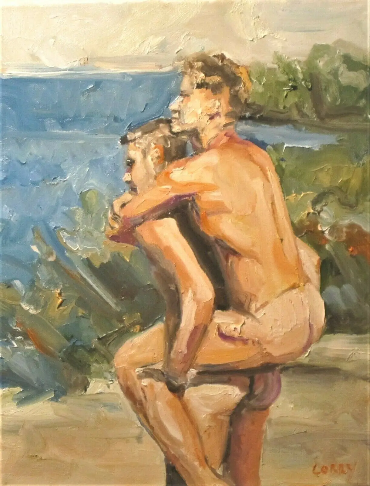 Картина маслом ручной работы 100% оригинальная картина гомосексуальное