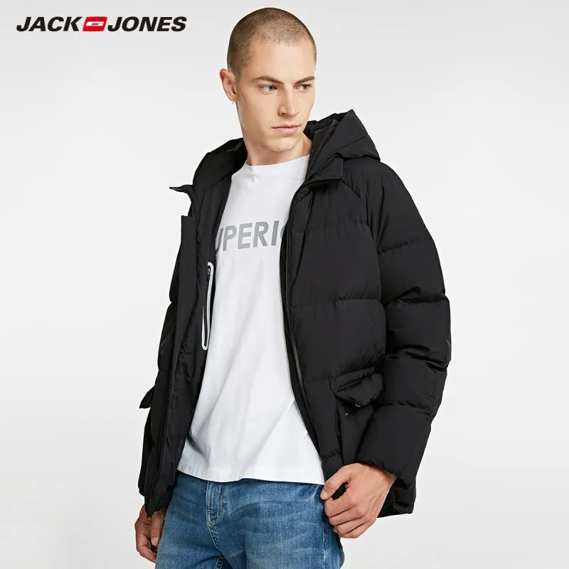 JackJones мужской зимний пуховик с капюшоном большие карманы парка пальто верхняя