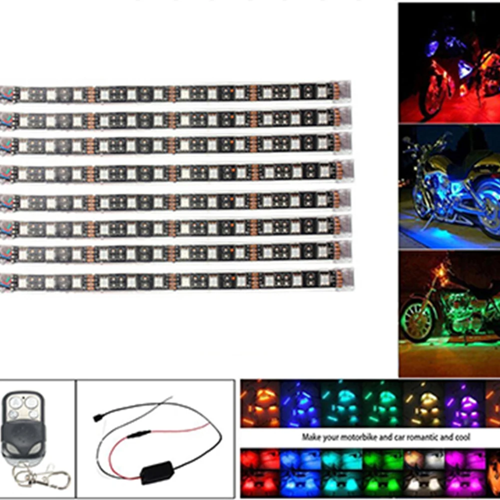 Универсальный мотоцикл многоцветные водостойкие RGB светодиодный лампы Комплект