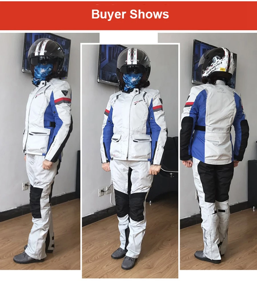 1 комплект MOTOBOY женский мотоцикл гоночный Водонепроницаемый Куртка Cordura текстильные костюмы мотоциклетная куртка и брюки