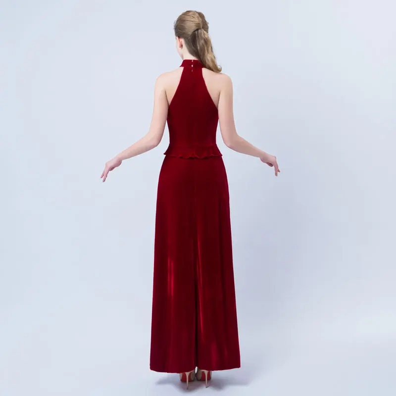 FADISTEE Новое поступление сексуальные велюровые Длинные вечерние платья