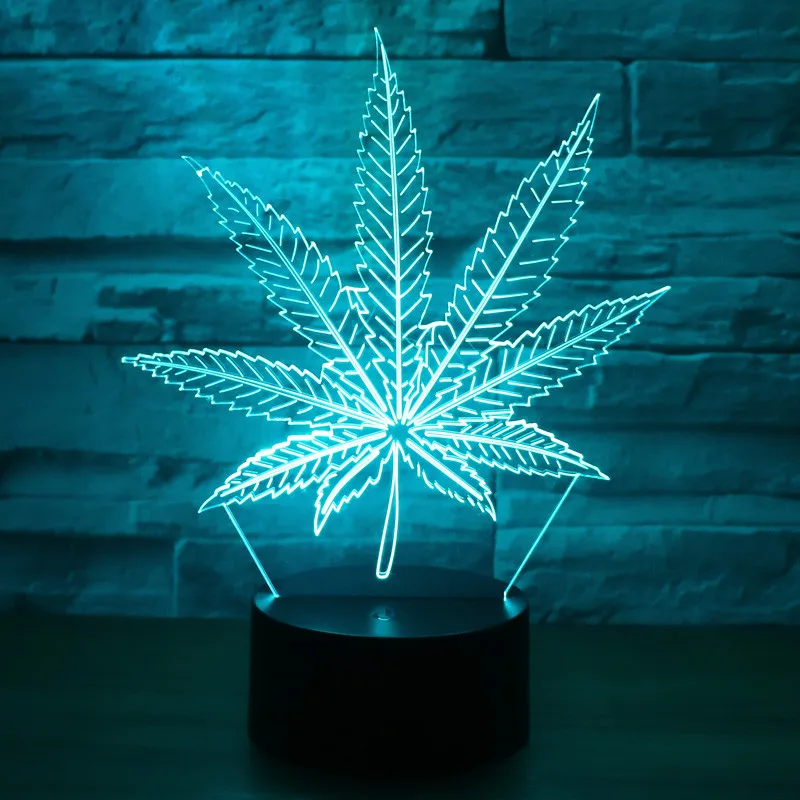 Nine petals Leaves Lamp LED Night Light Action Figure 7 Colors Touch Table Decoration Optical Illusion | Лампы и освещение