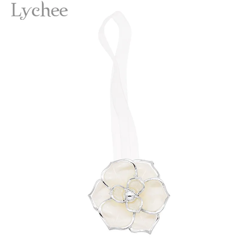 Lychee 1 шт. однотонные пряжки для штор с цветочным дизайном современный цветочный