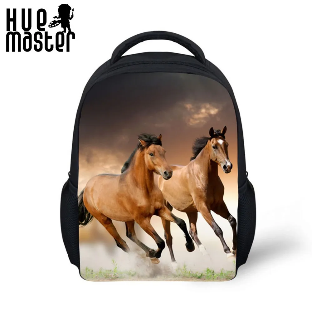 12 дюймовый школьный рюкзак с рисунком лошади подходит для мальчиков и девочек