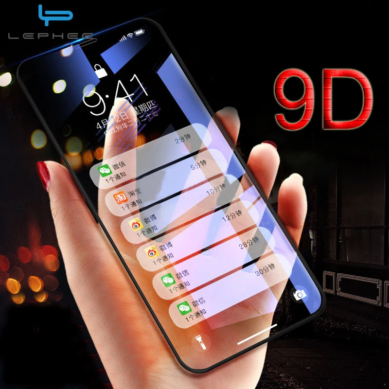 9D закаленное стекло для iPhone XS MAX XR X 7 6 8 Plus 11 12 Pro Защита экрана 6S полное покрытие