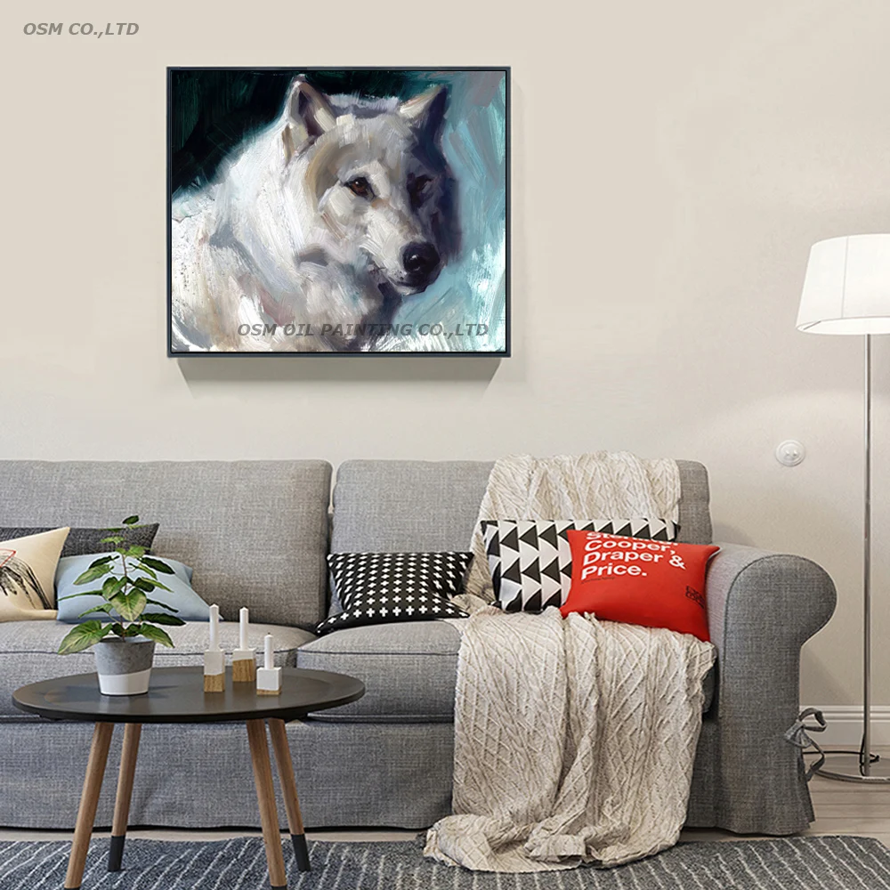 Skilled Painter Hand-painted High Quality Modern Abstract Timber Wolf Oil Painting on Canvas Handmade Lonely | Дом и сад
