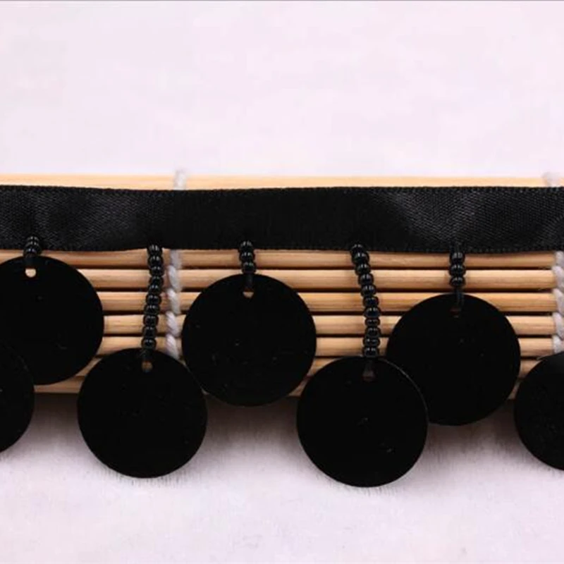 1 ярд белая/черная блестящая кружевная отделочная лента с блестками тканевая