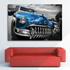 Настенные художественные плакаты, фитили, ретро автомобиль, синие винтажные автомобили, обои, картина, искусственная живопись для домашнего декора комнаты