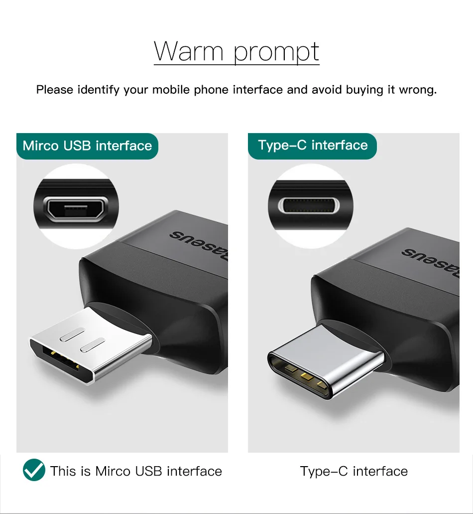 Baseus OTG Micro USB кабель адаптер для Xiaomi Redmi Note samsung Android зарядный конвертер USB 2,0 Microusb OTG Кабельный разъем