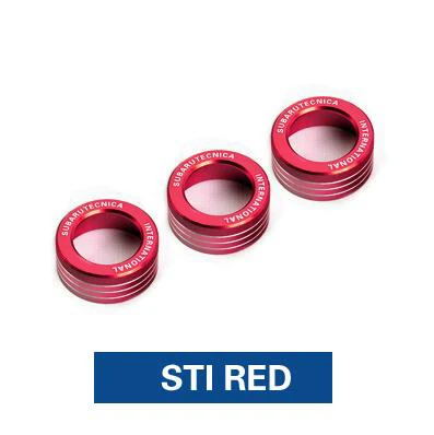 STI RED SRXTZM автомобильный Кондиционер переключатель ручки с кольцами для Subaru BRZ Toyota 86 AC крышки ручек интерьер STI TRD украшения - Название цвета: STI RED